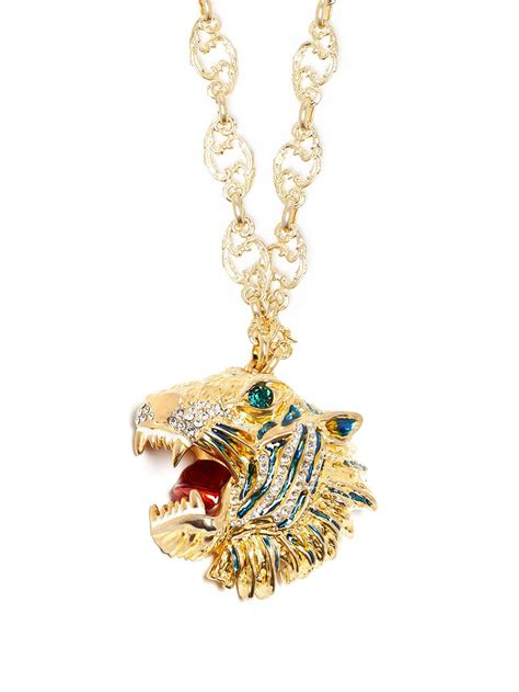 gucci denim langle with tiger|Gucci tiger jewelry.